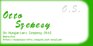 otto szepesy business card
