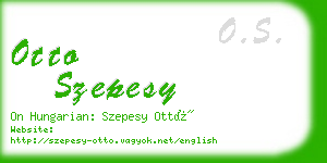 otto szepesy business card